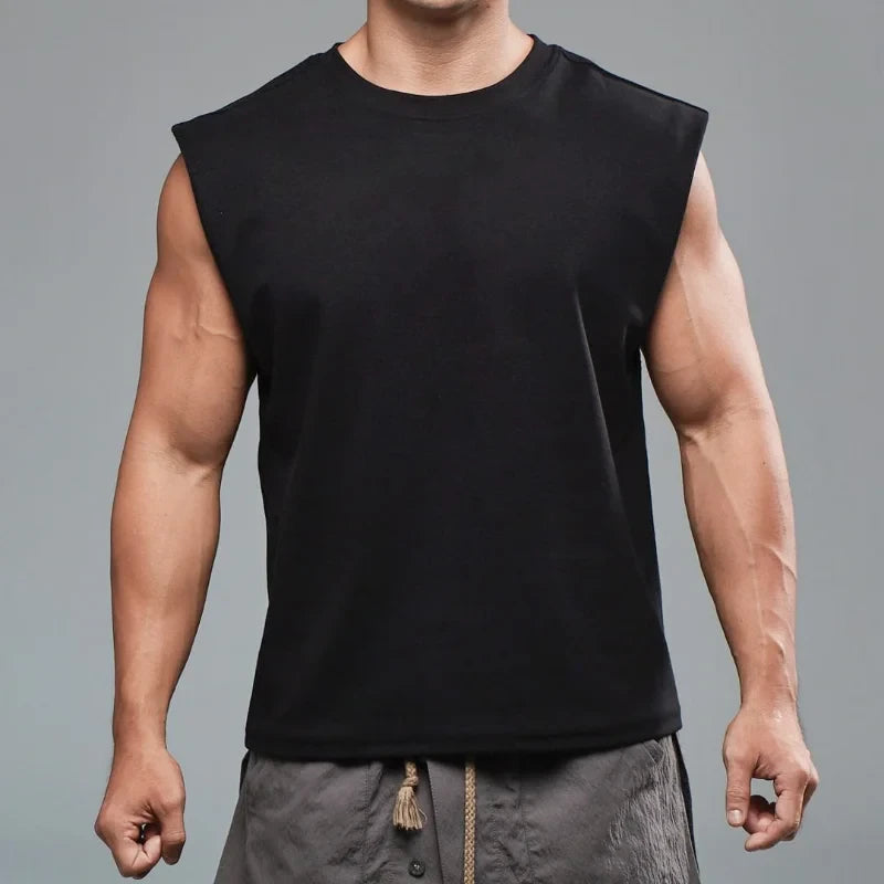 Sport T-shirt Bodybuilding Slim Shirts Sleeveless Tank Tops Gym Workout Shirt Men Sportwear Loose