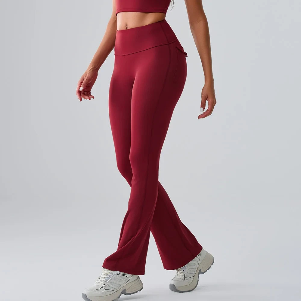 Sport Bell-bottoms Women Yoga Pants Workout Flared Yoga Pants High Waist Wide Leg Pants Push Up Woman Tight Fitness Gym Leggings