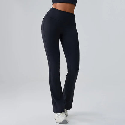 Sport Bell-bottoms Women Yoga Pants Workout Flared Yoga Pants High Waist Wide Leg Pants Push Up Woman Tight Fitness Gym Leggings
