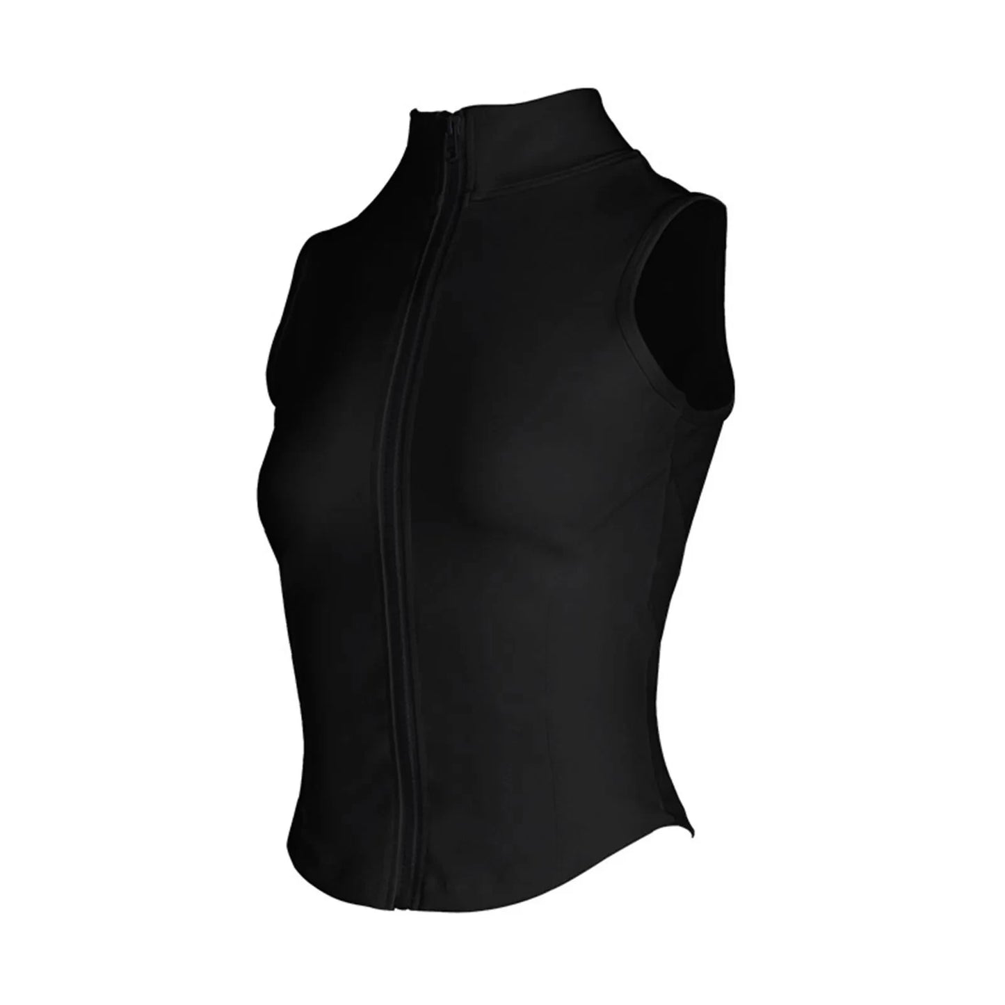 Women Sleeveless Athletic Tank Tops Shirts Full Zip Up T Shirt Slim Fit Yoga Running Sports Tee Shirts Sleeveless Blouse Camisas