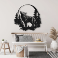 Howling Wolf Metal Sign Wall Art, Wolf Lover, Hunter, Mountain Wall Art, Wolf Wall Decor, Hunting Sign, Housewarming Gift, Living Room Decor