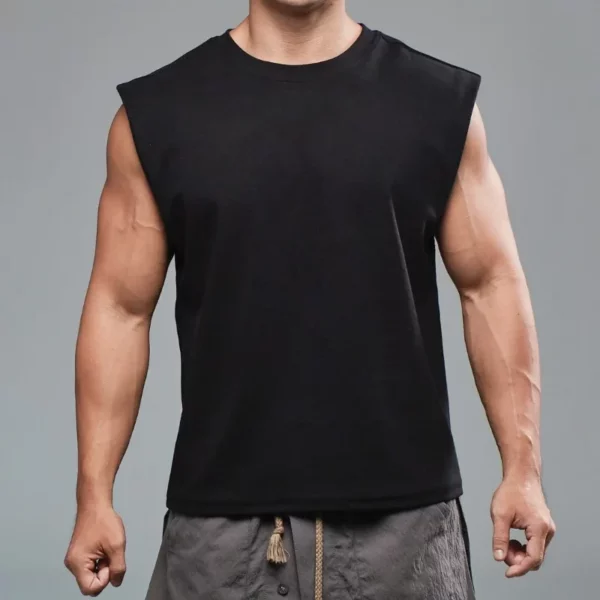 Sport T-shirt Bodybuilding Slim Shirts Sleeveless Tank Tops Gym Workout Shirt Men Sportwear Loose - Image 2