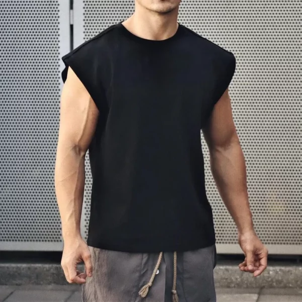 Sport T-shirt Bodybuilding Slim Shirts Sleeveless Tank Tops Gym Workout Shirt Men Sportwear Loose - Image 8