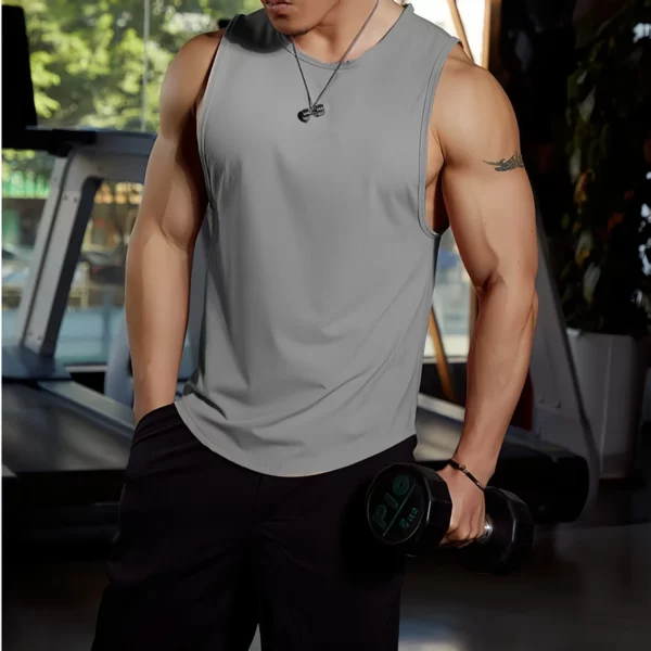Quick Dry Sports Tank Top Men's Sleeveless Tank Top Running Training Basketball Loose Fit Tank Top - Image 2