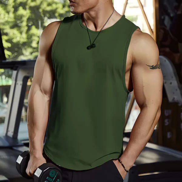 Quick Dry Sports Tank Top Men's Sleeveless Tank Top Running Training Basketball Loose Fit Tank Top - Image 6