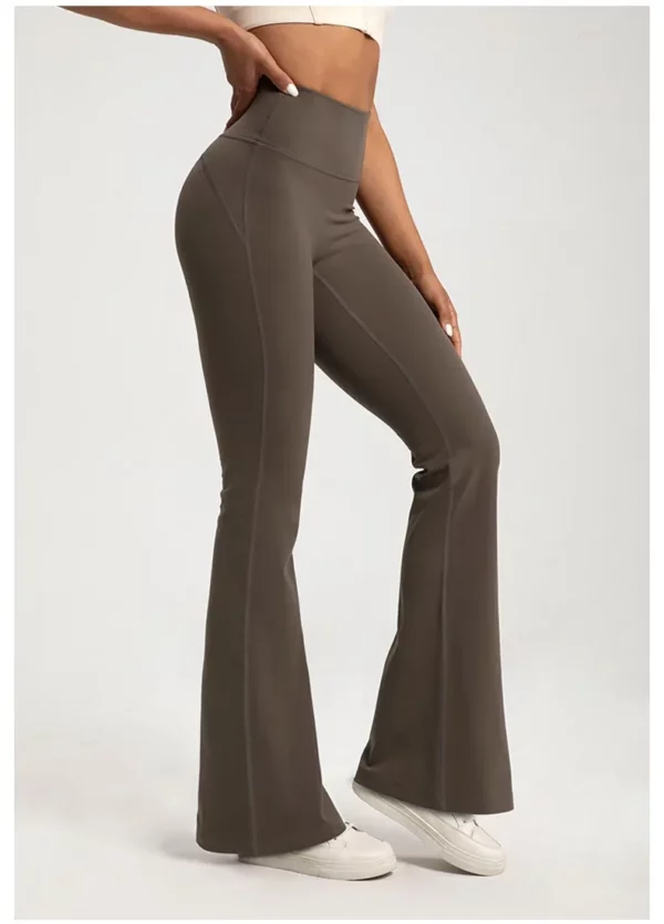 Naked High Waisted Waist Cinching Hip Lifting Fitness Exercise Elastic Bell Bottom Pants Women Casual Outdoor Running Yoga Pants - Image 7