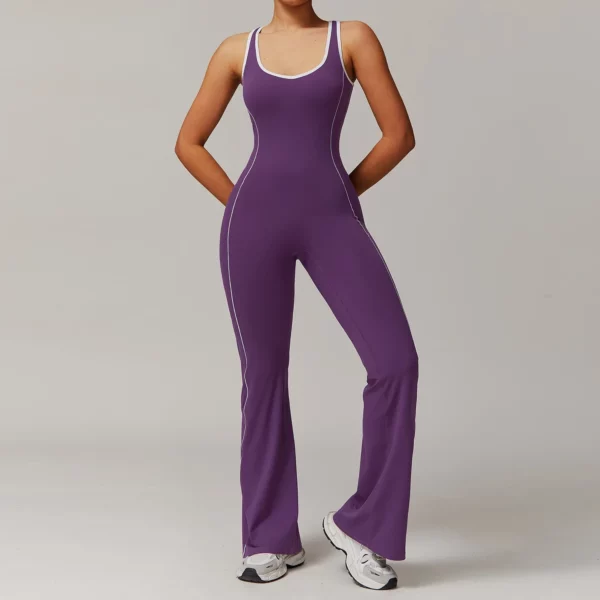 Women Bodysuits Sport Set Fitness Jumpsuit Backless Bodysuit Yoga Suit Women's Gym PushUp Workout Clothes Romper Sportswear - Image 4