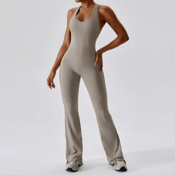 Solid Yoga Jumpsuit One Piece Outfit Fitness Bodysuit Workout Clothes for Women Sportwear Women Buttock lifting Set Activewear - Image 9