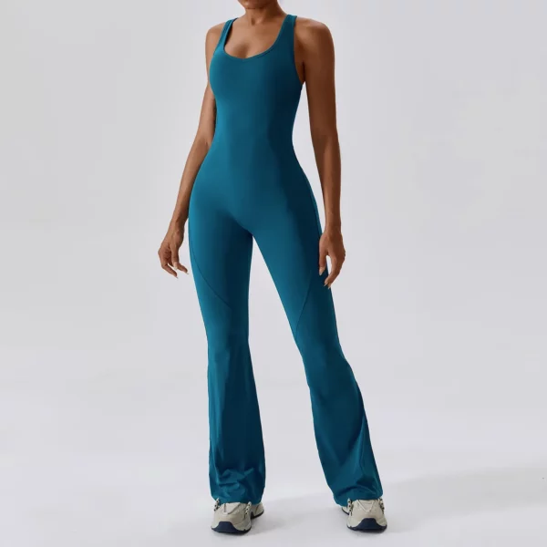 Solid Yoga Jumpsuit One Piece Outfit Fitness Bodysuit Workout Clothes for Women Sportwear Women Buttock lifting Set Activewear - Image 8