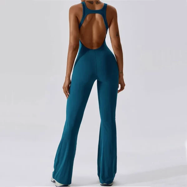 Solid Yoga Jumpsuit One Piece Outfit Fitness Bodysuit Workout Clothes for Women Sportwear Women Buttock lifting Set Activewear - Image 2