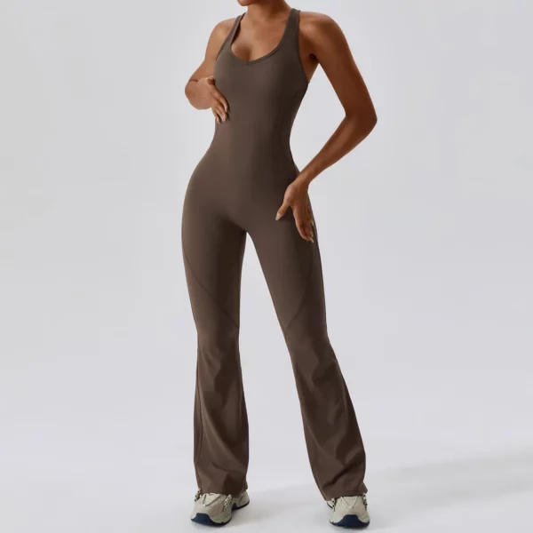 Solid Yoga Jumpsuit One Piece Outfit Fitness Bodysuit Workout Clothes for Women Sportwear Women Buttock lifting Set Activewear - Image 6