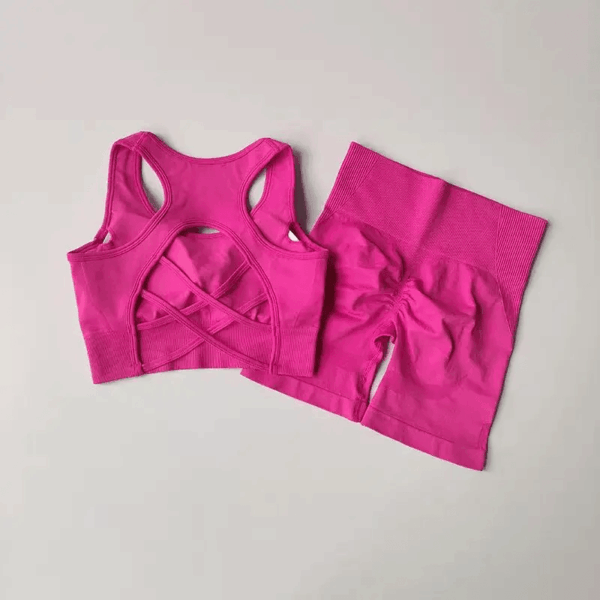 Women's Seamless Yoga Set Sport Bra High Waist Sports Shorts Gym Fitness Sleeveless Workout Suit Sporstwear - Image 13