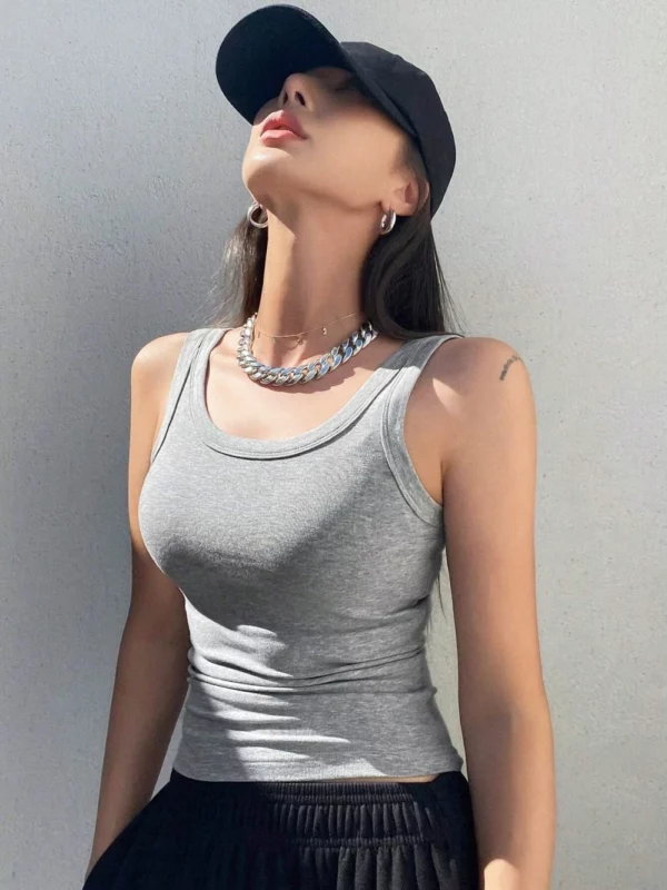 Camisole Tank Soft Top For Women Outfits Tank Top Knitted Bottom Shirt And Sleeveless Top For Outerwear - Image 3