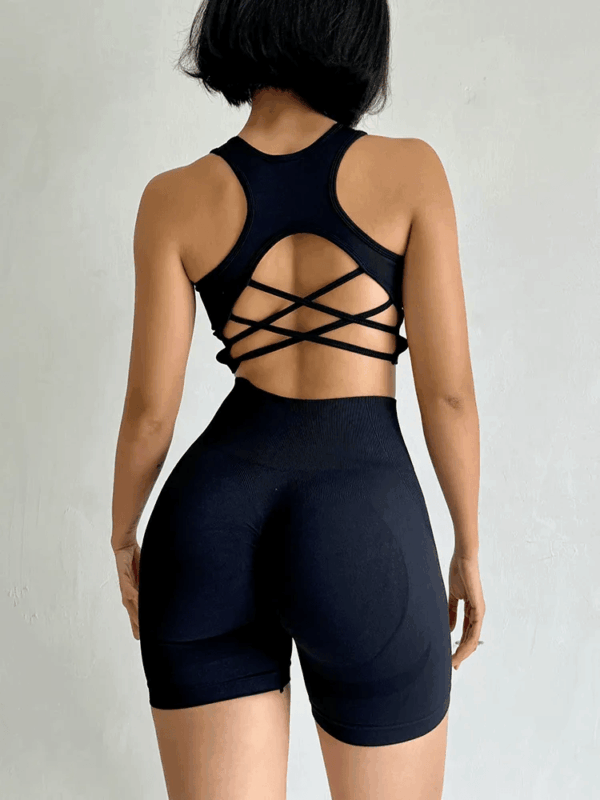 Women's Seamless Yoga Set Sport Bra High Waist Sports Shorts Gym Fitness Sleeveless Workout Suit Sporstwear - Image 5
