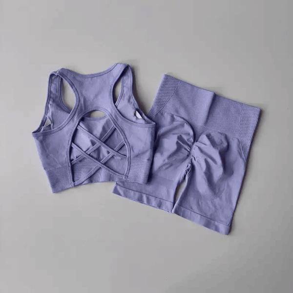 Women's Seamless Yoga Set Sport Bra High Waist Sports Shorts Gym Fitness Sleeveless Workout Suit Sporstwear - Image 12