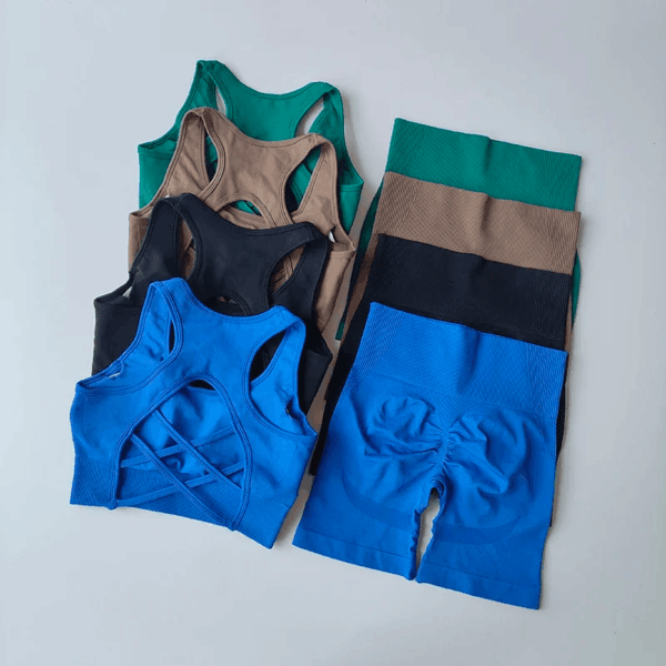 Women's Seamless Yoga Set Sport Bra High Waist Sports Shorts Gym Fitness Sleeveless Workout Suit Sporstwear - Image 3