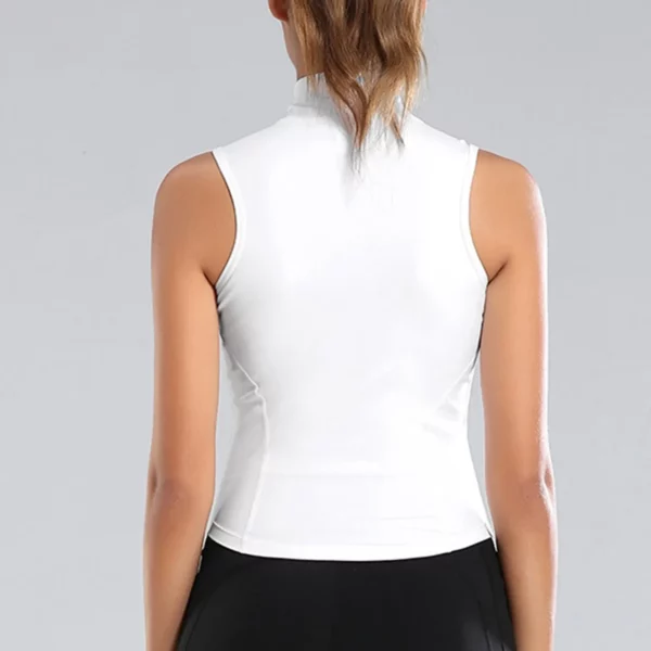 Women Sleeveless Athletic Tank Tops Shirts Full Zip Up T Shirt Slim Fit Yoga Running Sports Tee Shirts Sleeveless Blouse Camisas - Image 2